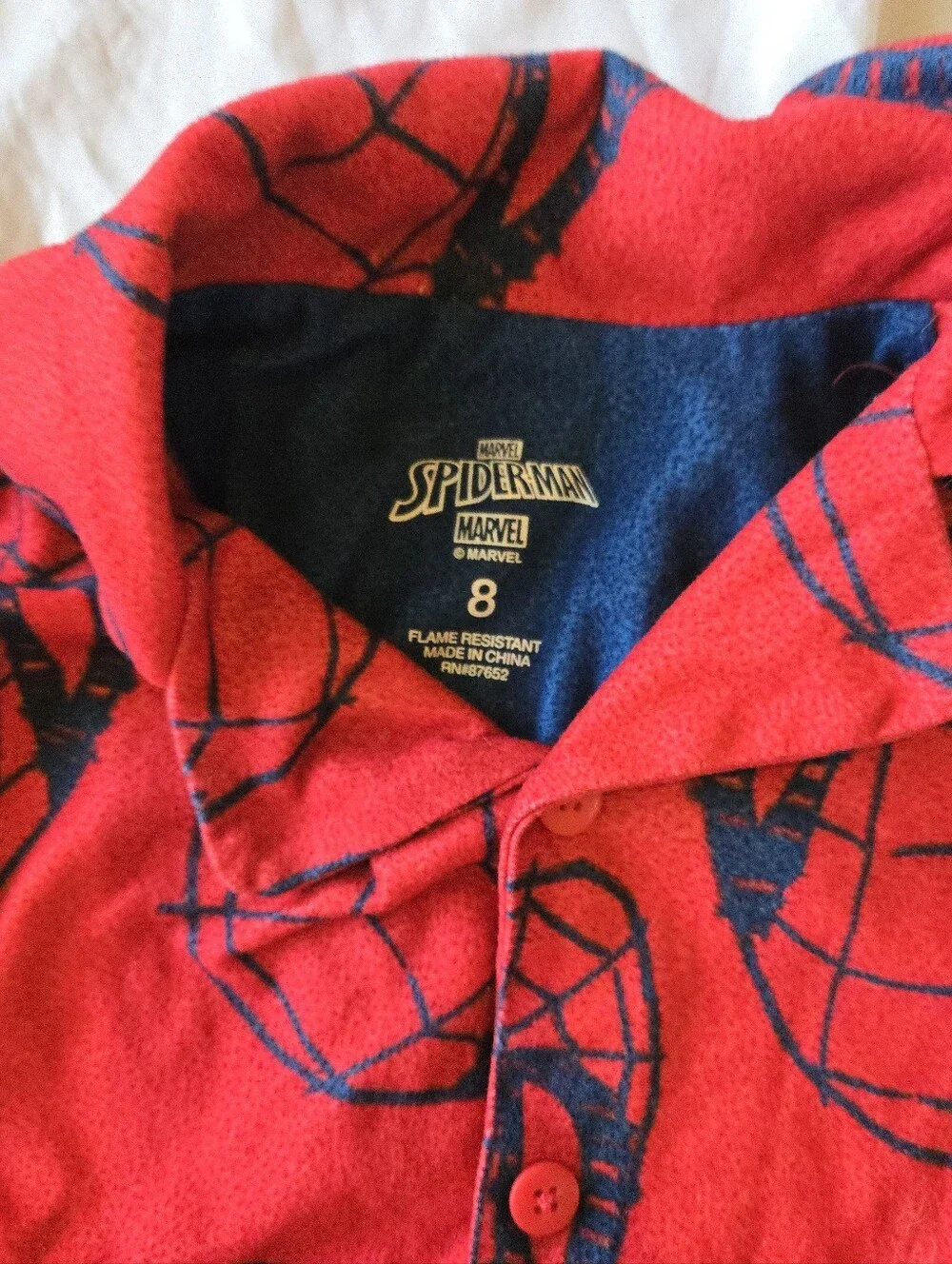 Marvel Boy's Size 8 Red and Navy Kids Spider Man Pajama Set with Globe Print